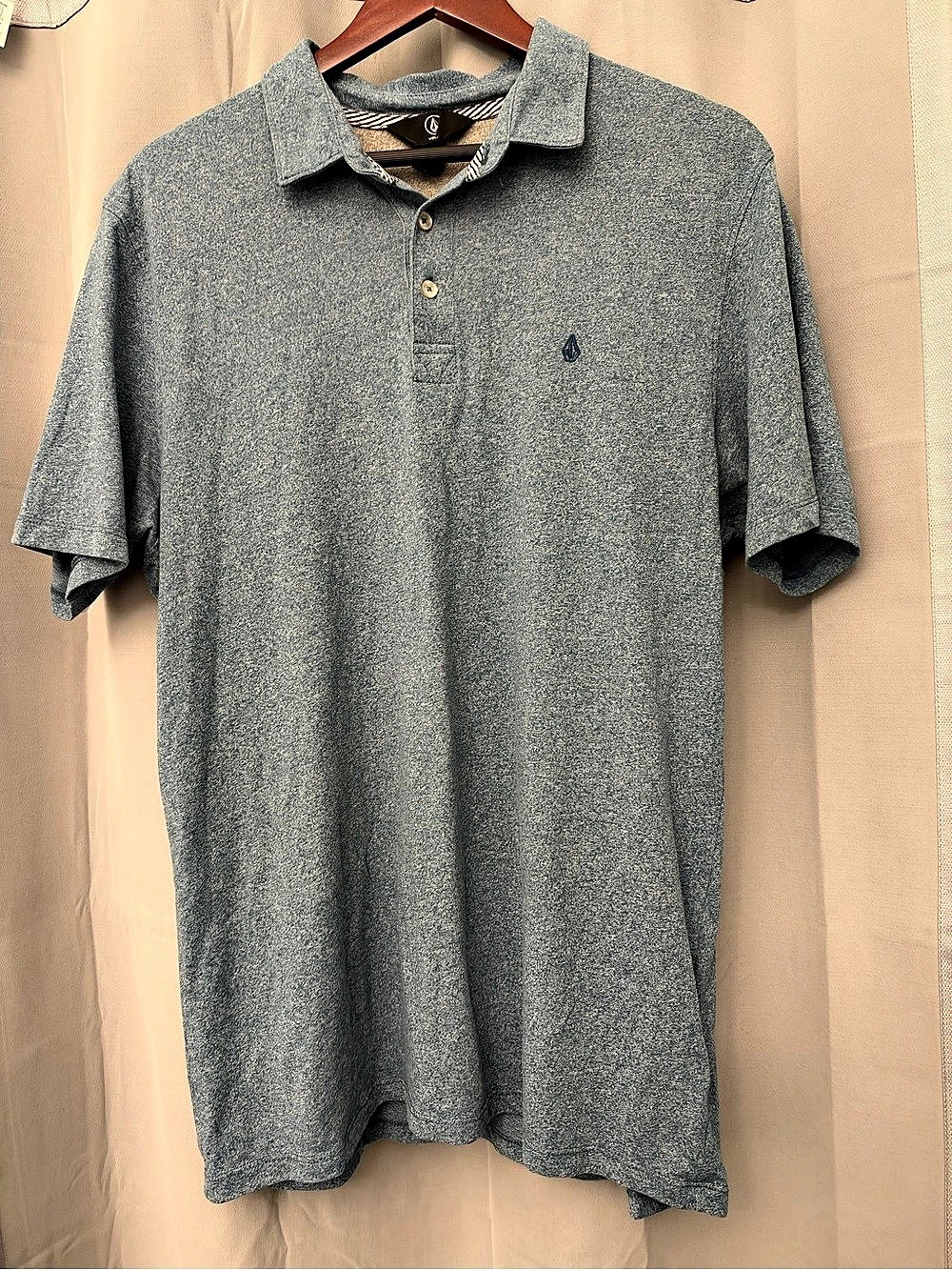 Volcom Wowzer Polo Men's Blue Short-Sleeve Shirt Large